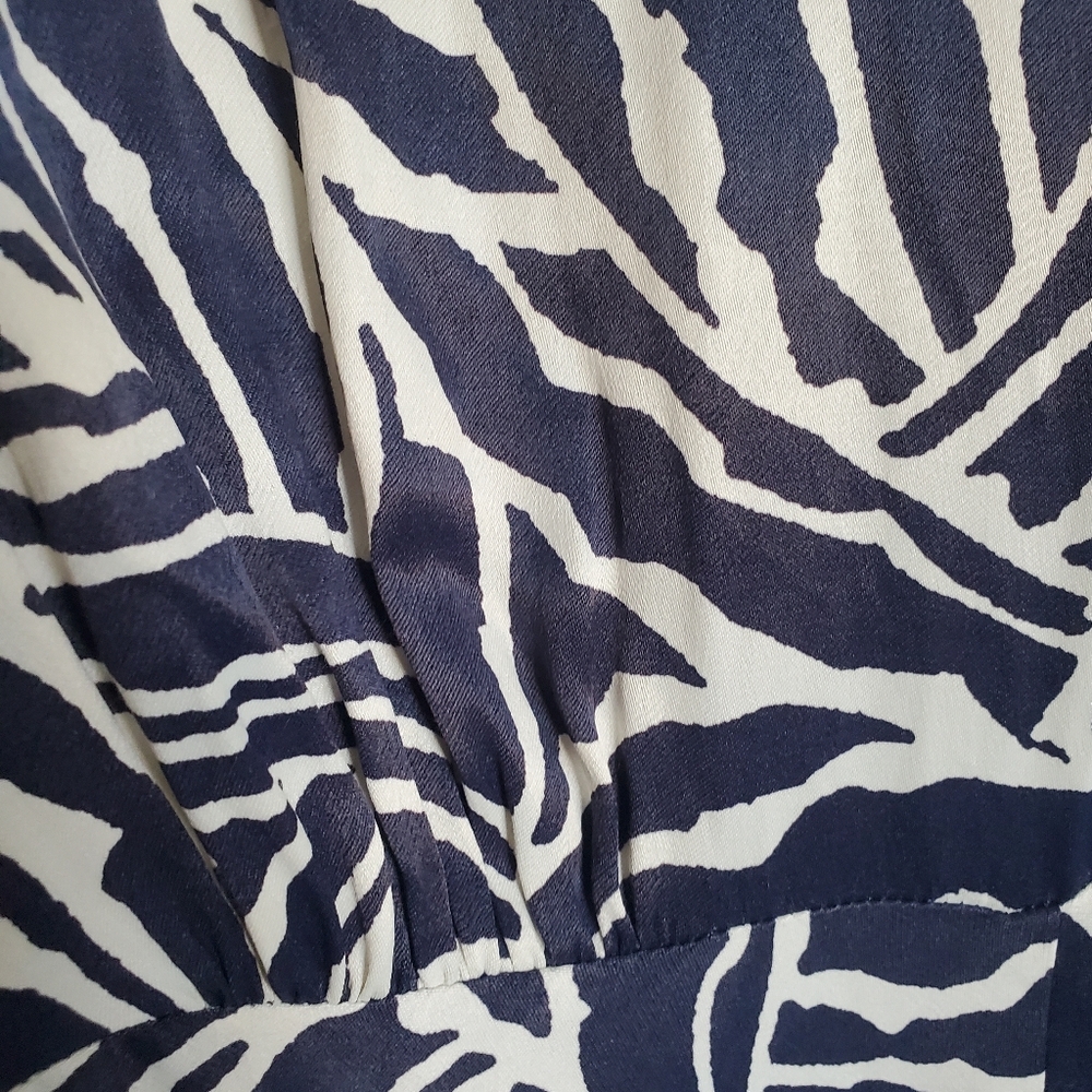 Anthropolgie Navy Blue White Zebra Pattern Plus Size Womens Dress - Picture 10 of 16
